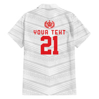 Custom Pacific Rugby Spirit Family Matching Puletasi and Hawaiian Shirt Tonga Ngatu Pride White Edition - Polynesian Pride