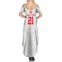 Custom Pacific Rugby Spirit Family Matching Summer Maxi Dress and Hawaiian Shirt Tonga Ngatu Pride White Edition - Polynesian Pride