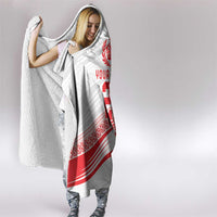 Custom Pacific Rugby Spirit Hooded Blanket Tonga Ngatu Pride White Edition - Polynesian Pride