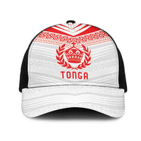 Pacific Rugby Spirit Mesh Trucker Cap Tonga Ngatu Pride White Edition - Polynesian Pride