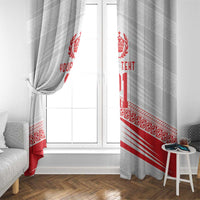 Custom Pacific Rugby Spirit Window Curtain Tonga Ngatu Pride White Edition - Polynesian Pride