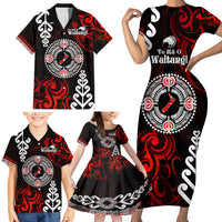 New Zealand Waitangi Day Personalised Family Matching Short Sleeve Bodycon Dress and Hawaiian Shirt Aotearoa Te Ra O Waitangi With Maori Tattoo LT9 - Polynesian Pride