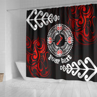 New Zealand Waitangi Day Personalised Shower Curtain Aotearoa Te Ra O Waitangi With Maori Tattoo LT9 - Polynesian Pride