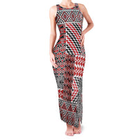 Aotearoa Kowhaiwhai Taniko Patchwork Motifs Family Matching Tank Maxi Dress and Hawaiian Shirt