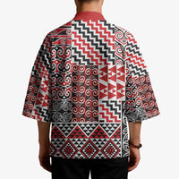 Aotearoa Kowhaiwhai Taniko Patchwork Motifs Kimono - Polynesian Pride
