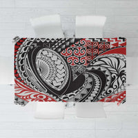 Aotearoa Maori Rugby Tribal Tattoo Tablecloth Kowhaiwhai Taniko Patchwork Motifs