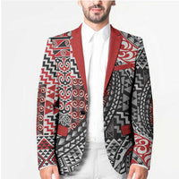 Aotearoa Maori Tribal Tattoo Blazer Kowhaiwhai Taniko Patchwork Motifs - Polynesian Pride