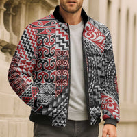 Aotearoa Maori Tribal Tattoo Bomber Puffer Jacket Kowhaiwhai Taniko Patchwork Motifs - Polynesian Pride