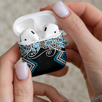 Blue Aotearoa Tukutuku Manawa Tapu AirPods Case Ta Moko Toi Maori - Polynesian Pride