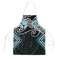 Blue Aotearoa Tukutuku Manawa Tapu Apron Ta Moko Toi Maori - Polynesian Pride