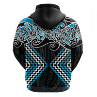 Blue Aotearoa Tukutuku Manawa Tapu Hoodie Ta Moko Toi Maori