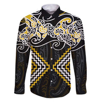 Gold Aotearoa Tukutuku Manawa Tapu Family Matching Puletasi and Hawaiian Shirt Ta Moko Toi Maori