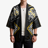 Gold Aotearoa Tukutuku Manawa Tapu Kimono Ta Moko Toi Maori - Polynesian Pride