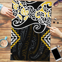 Gold Aotearoa Tukutuku Manawa Tapu Puzzle Ta Moko Toi Maori - Polynesian Pride