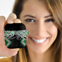 Green Aotearoa Tukutuku Manawa Tapu AirPods Case Ta Moko Toi Maori LT9 Green - Polynesian Pride