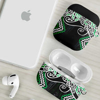 Green Aotearoa Tukutuku Manawa Tapu AirPods Case Ta Moko Toi Maori LT9 - Polynesian Pride