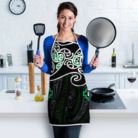Green Aotearoa Tukutuku Manawa Tapu Apron Ta Moko Toi Maori - Polynesian Pride