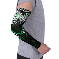 Green Aotearoa Tukutuku Manawa Tapu Arm Sleeves Ta Moko Toi Maori - Polynesian Pride