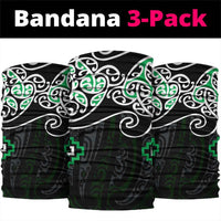 Green Aotearoa Tukutuku Manawa Tapu Neck Gaiter Ta Moko Toi Maori - Polynesian Pride