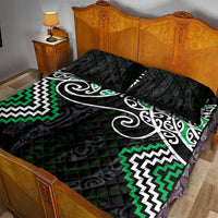 Green Aotearoa Tukutuku Manawa Tapu Quilt Bed Set Ta Moko Toi Maori LT9 - Polynesian Pride