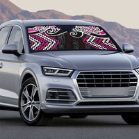 Pink Aotearoa Tukutuku Manawa Tapu Auto Sun Shade Ta Moko Toi Maori LT9 - Polynesian Pride