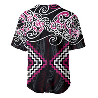 Pink Aotearoa Tukutuku Manawa Tapu Baseball Jersey Ta Moko Toi Maori LT9 - Polynesian Pride