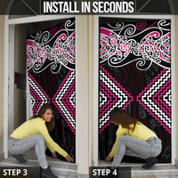 Pink Aotearoa Tukutuku Manawa Tapu Door Cover Ta Moko Toi Maori - Polynesian Pride