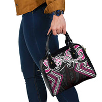 Pink Aotearoa Tukutuku Manawa Tapu Shoulder Handbag Ta Moko Toi Maori