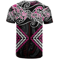 Pink Aotearoa Tukutuku Manawa Tapu T Shirt Ta Moko Toi Maori