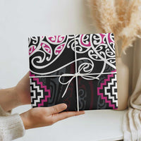Pink Aotearoa Tukutuku Manawa Tapu Wrapping Paper Ta Moko Toi Maori - Polynesian Pride
