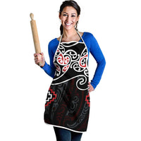 Red Aotearoa Tukutuku Manawa Tapu Apron Ta Moko Toi Maori - Polynesian Pride