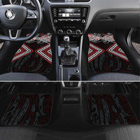 Red Aotearoa Tukutuku Manawa Tapu Car Mats Ta Moko Toi Maori