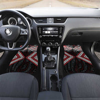 Red Aotearoa Tukutuku Manawa Tapu Car Mats Ta Moko Toi Maori