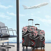 Red Aotearoa Tukutuku Manawa Tapu Luggage Cover Ta Moko Toi Maori