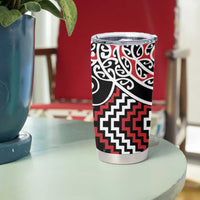 Red Aotearoa Tukutuku Manawa Tapu Tumbler Cup Ta Moko Toi Maori