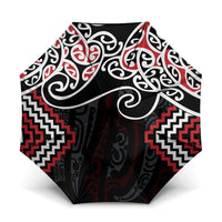 Red Aotearoa Tukutuku Manawa Tapu Umbrella Ta Moko Toi Maori - Polynesian Pride