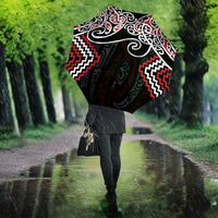 Red Aotearoa Tukutuku Manawa Tapu Umbrella Ta Moko Toi Maori - Polynesian Pride