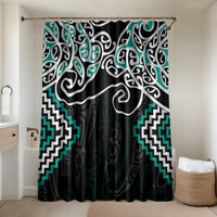 Turquoise Aotearoa Tukutuku Manawa Tapu Bathroom Set Ta Moko Toi Maori - Polynesian Pride