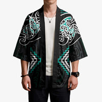 Turquoise Aotearoa Tukutuku Manawa Tapu Kimono Ta Moko Toi Maori - Polynesian Pride