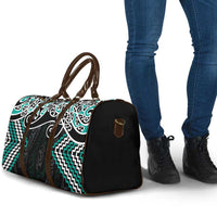 Turquoise Aotearoa Tukutuku Manawa Tapu Travel Bag Ta Moko Toi Maori - Polynesian Pride