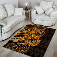 Gold Couple Dolphins Maori Polynesian Style Area Rug