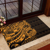 Gold Couple Dolphins Maori Polynesian Style Rubber Doormat