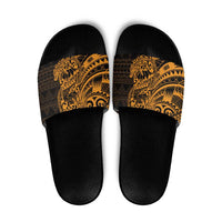 Gold Couple Dolphins Maori Polynesian Style Slide Sandals - Polynesian Pride