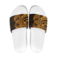 Gold Couple Dolphins Maori Polynesian Style Slide Sandals - Polynesian Pride