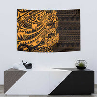 Gold Couple Dolphins Maori Polynesian Style Tapestry