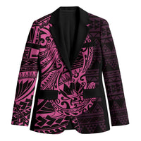 Pink Couple Dolphins Maori Polynesian Style Blazer - Polynesian Pride