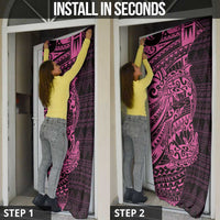 Pink Couple Dolphins Maori Polynesian Style Door Cover - Polynesian Pride