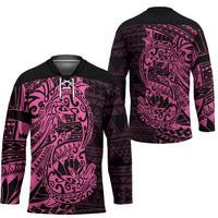 Pink Couple Dolphins Maori Polynesian Style Hockey Jersey - Polynesian Pride