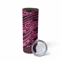 Pink Couple Dolphins Maori Polynesian Style Skinny Tumbler LT9 - Polynesian Pride