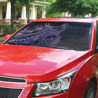 Purple Couple Dolphins Maori Polynesian Style Auto Sun Shade - Polynesian Pride